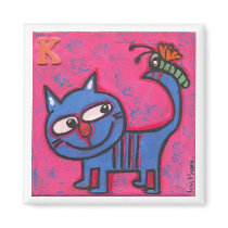 kate the kat is very happy Magnet by Kianmaartgallery kate the kat is very happy Magnet