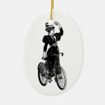 Katherine, a Vintage Cyclist Christmas Ornament