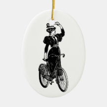 Katherine, a Vintage Cyclist Christmas Ornament