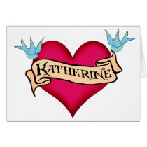 Katherine - Custom Heart Tattoo T-shirts & Gifts cards