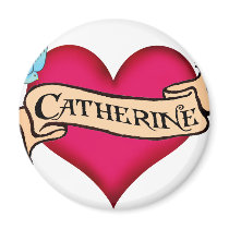 Katherine - Custom Heart Tattoo T-shirts & Gifts magnets