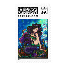 "Kathleen" Mermaid and Jellyfish Stamps