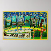 Katmai Nat'l Park, Alaska - Large Letter Scenes Posters