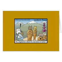 Katmandu & Dogmandu Cartoon Funny Greeting Card