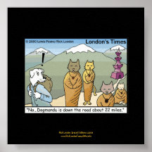 Katmandu & Dogmandu Cartoon Funny Poster