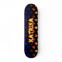 Katrina skateboard fire and flames design.