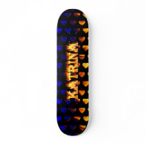 Katrina skateboard fire and flames design.