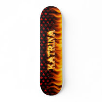 Katrina skateboard fire and flames design.