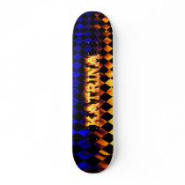 Katrina skateboard fire and flames design.