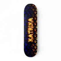 Katrina skateboard fire and flames design.