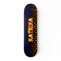 Katrina skateboard fire and flames design.