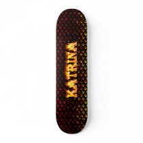 Katrina skateboard fire and flames design.
