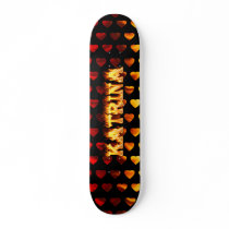 Katrina skateboard fire and flames design.