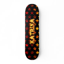 Katrina skateboard fire and flames design.