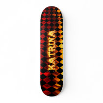 Katrina skateboard fire and flames design.