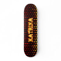 Katrina skateboard fire and flames design.