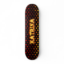 Katrina skateboard fire and flames design.