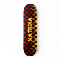 Katrina skateboard fire and flames design.