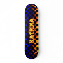 Katrina skateboard fire and flames design.