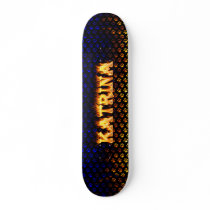 Katrina skateboard fire and flames design.