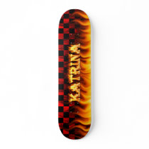 Katrina skateboard fire and flames design.