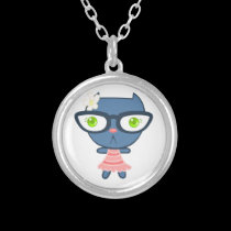 Kats With Glassez : Blu Kitty necklaces