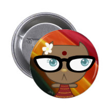 Kats With Glassez : Indy Kitty Button