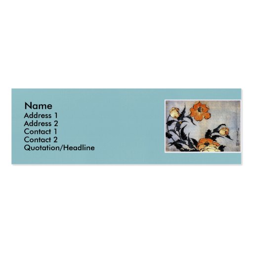 Katsushika Hokusai's Poppies Business Cards (front side)