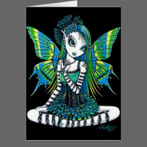 "Katy" Green Tattoo Faerie Art Card