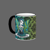 "Katy" Green Tattoo Faerie Art Mug