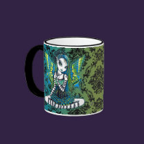 "Katy" Green Tattoo Faerie Art Mug mugs
