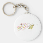 Katydid with Cherry Blossoms Key Chain