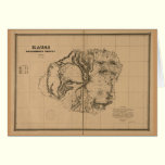 Kauai, 1878, Vintage Hawaii Map cards