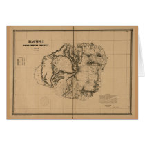 Kauai, 1878, Vintage Hawaii Map cards by ZephyrusBooks Kauai, 1878, Vintage Hawaii Map cards
