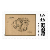 Kauai, 1878, Vintage Hawaii Map postage by ZephyrusBooks Kauai, 1878, Vintage Hawaii Map postage