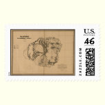 Kauai, 1878, Vintage Hawaii Map postage