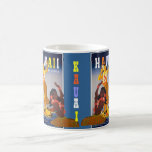 Kauai Hawaii Hula Girl Art mugs