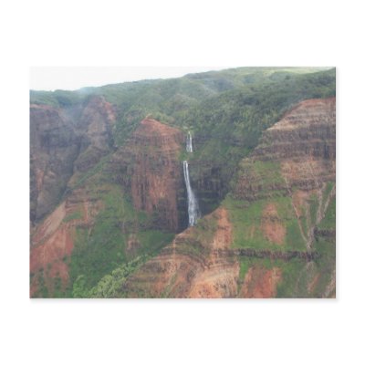 Kauai Mountain Waterfall Postcard by sunsett76