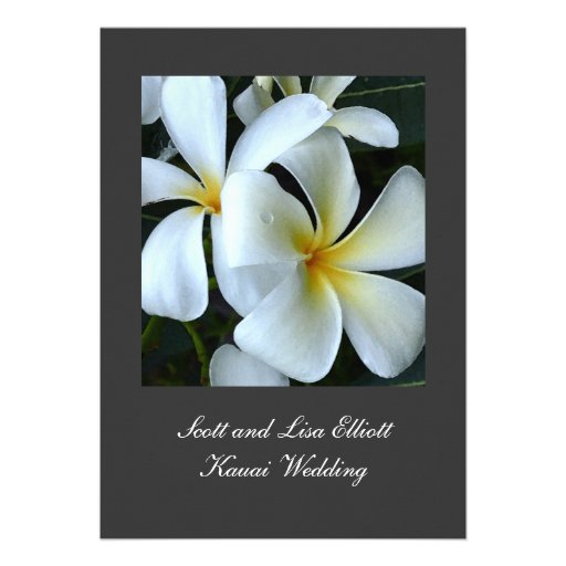 Kauai Plumeria Wedding Personalized Invitation
