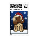 Kawaii Afghan Hound Christmas Stamps
