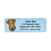 Kawaii Airedale Terrier Custom Return Address Labels