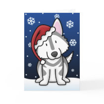 Kawaii Alaskan Malamute Christmas Card by MenagerieMayhem Kawaii Alaskan Malamute Christmas Card
