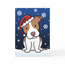 Kawaii American Pit Bull Terrier Christmas Card