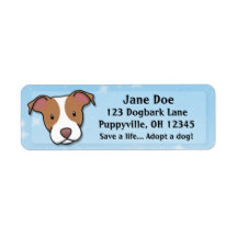 Kawaii American Pit Bull Terrier Custom Return Address Label