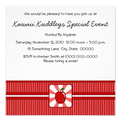 Kawaii Apple (Boy) Custom Invites