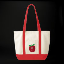 Kawaii Apple Tote Bag bags