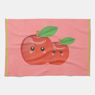 Kawaii Apples Tea Towel mojo_kitchentowel