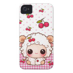 Kawaii baby sheep and cute cherries iphone 4 cover