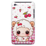 Kawaii baby sheep and cute cherries