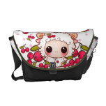 Kawaii baby sheep and cute cherries messenger bag